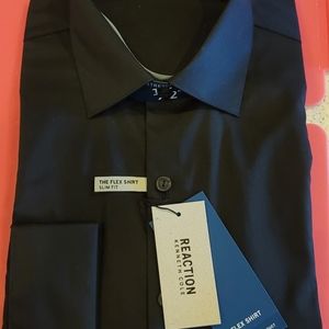 Mens Kenneth Cole Reaction Size M Flex Slim Fit L/S Dress Shirt